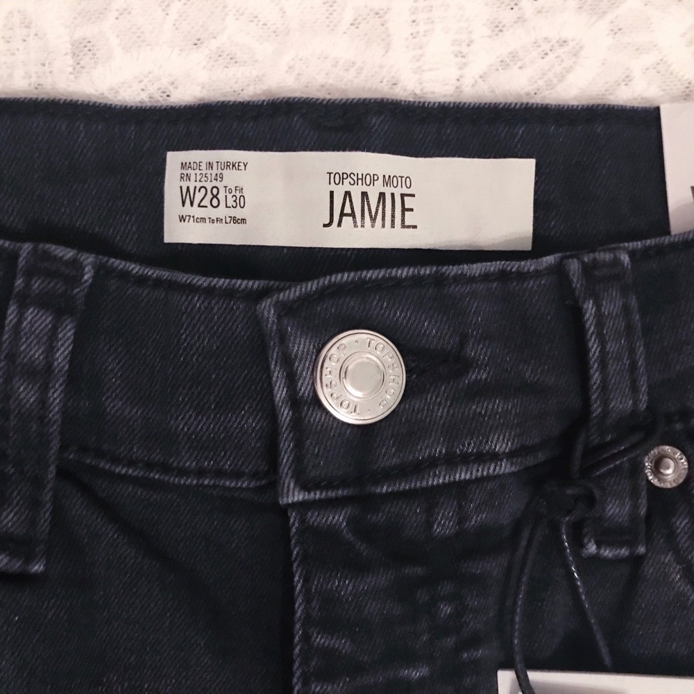 Topshop MOTO Skinny Jamie Jeans in Washed Black